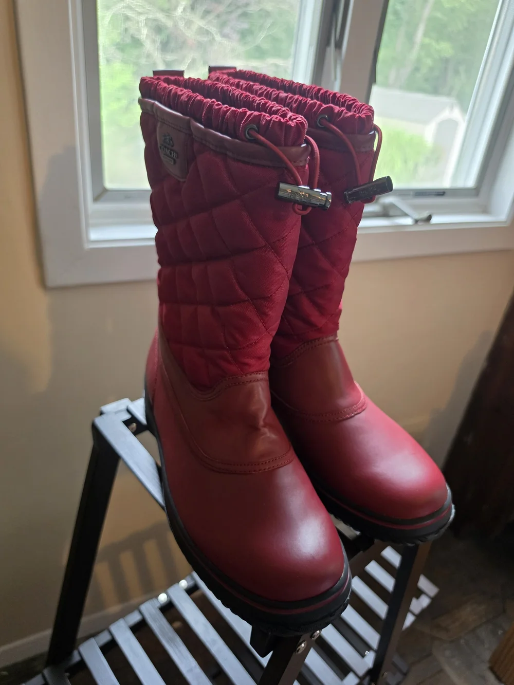 Coach Women’s Red Quilted Winter Boots